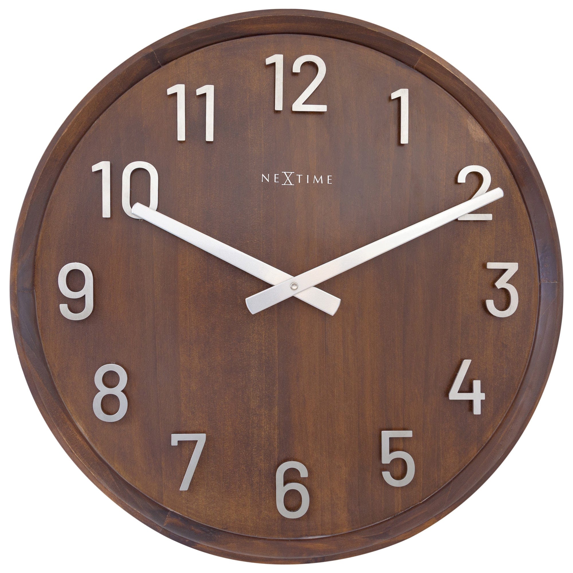 NeXtime wandklok "Precious" van 50cm, stille wandklok met houten en metalen elementen, modern design, voorkant zichtbaar